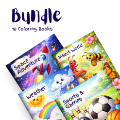 Weather, Space, Sports & Insects Bundle – 10 Coloring Books