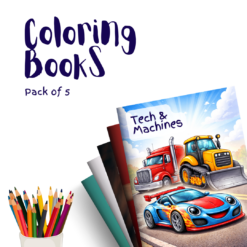 Tech & Machines – 5 Coloring Books